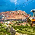 Dubrovnik's cable car orange