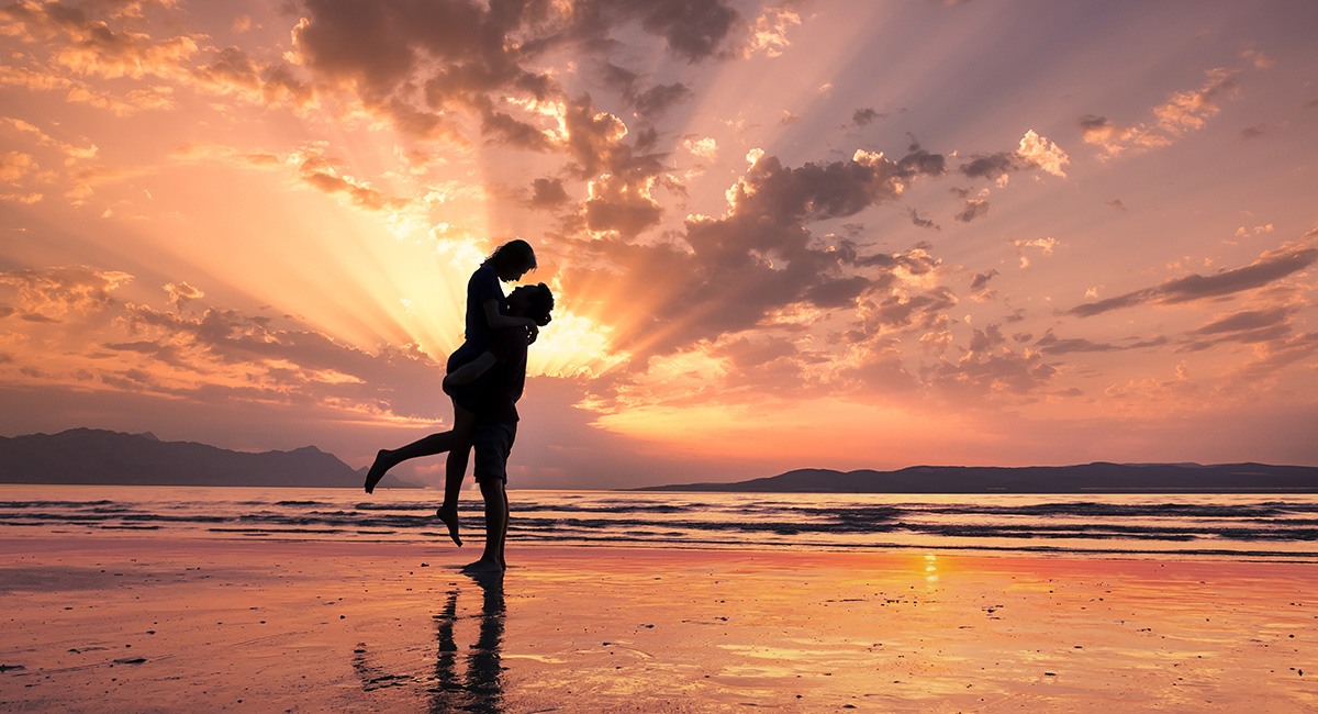 Croatia Sunset Couple Adriatic sea