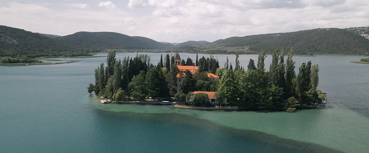 visovac monastery river krka croatia