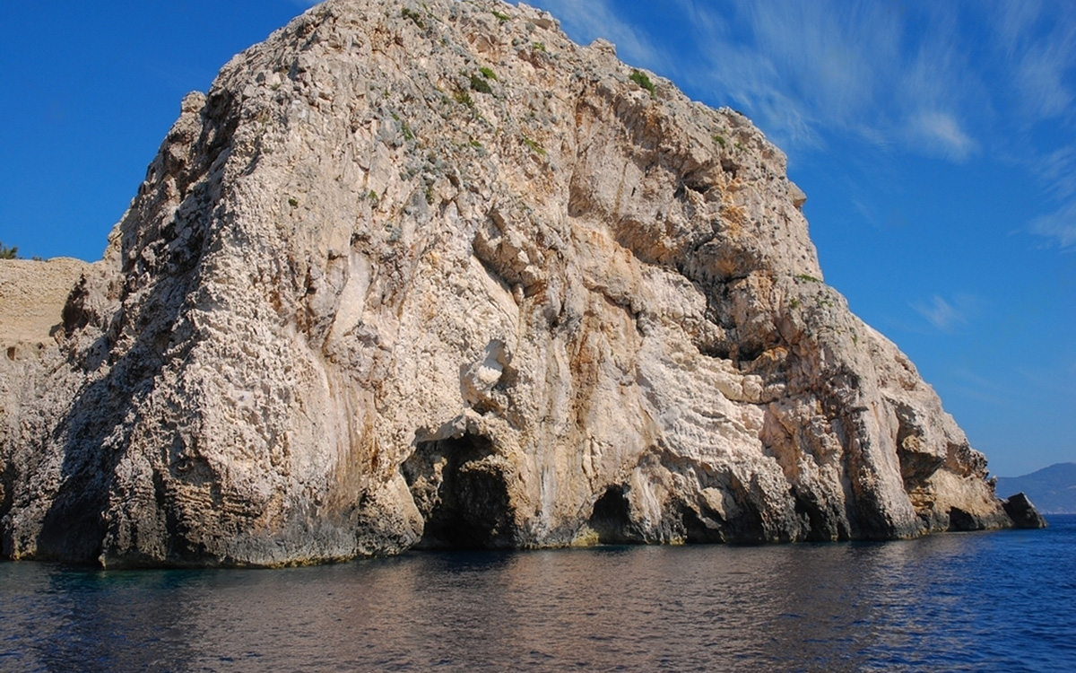blue cave outside