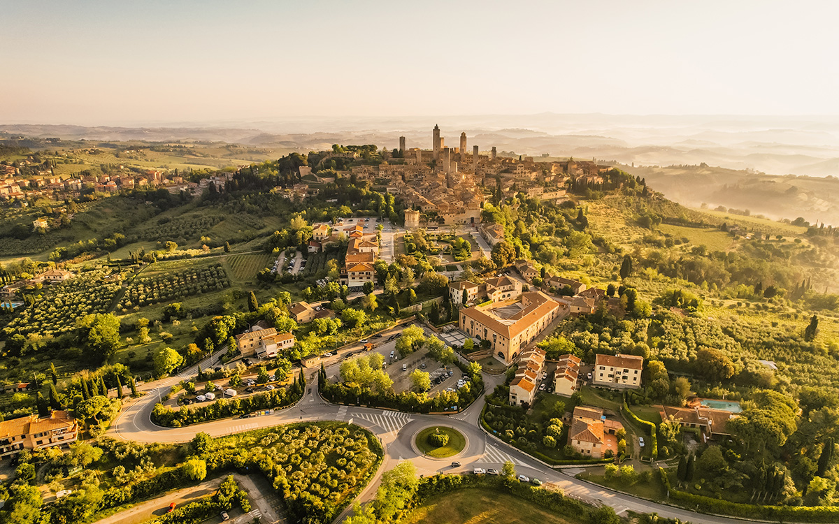 Rolling hills and back roads in rural Tuscany