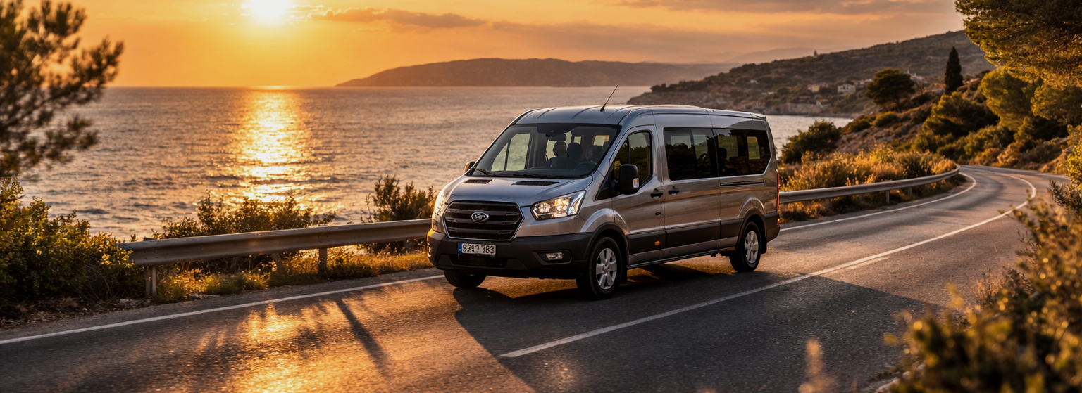 Coastal road at golden hour