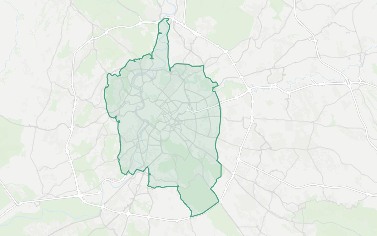 Map of Romes Fascia Verde the large low emission zone around the city center where older vehicles are banned