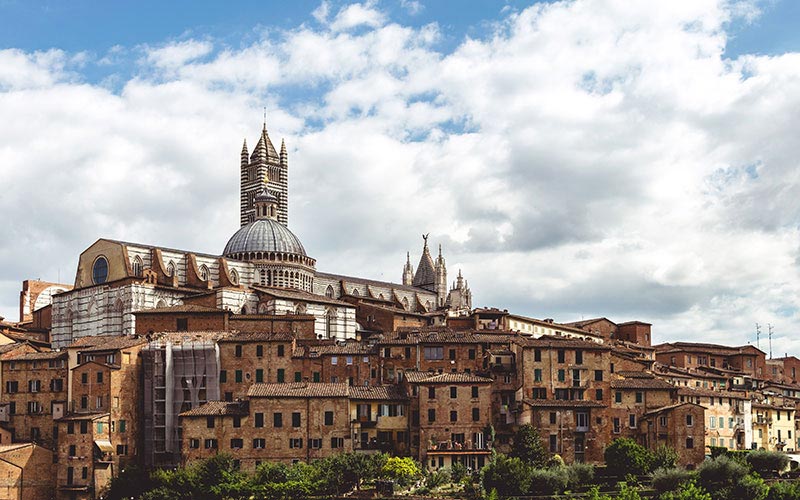 Siena skyline with the Duomo, a day trip from Rome