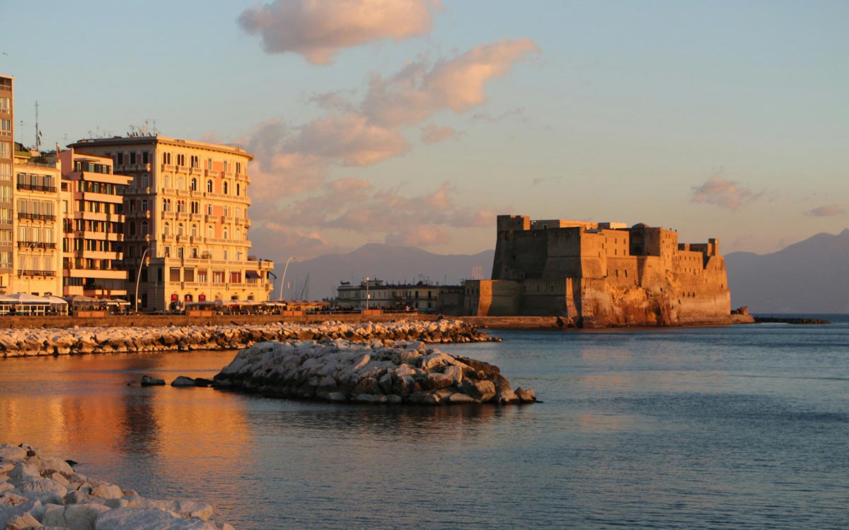 Via Partenope promenade and Castel dell'Ovo in Naples